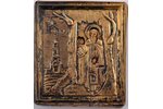 икона, в серебряном окладе, Святой преподобный Тихон Калужский Чудотворец, доска, серебро, 84 проба,...