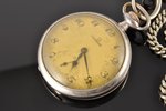 kabatas pulkstenis, "Omega", Šveice, 20. gs. sākums, metāls, 5.7 x 4.7 x 1.4 cm, Ø 42 mm, mehānismam...