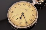 kabatas pulkstenis, "Omega", Šveice, 20. gs. sākums, metāls, 5.7 x 4.7 x 1.4 cm, Ø 42 mm, mehānismam...