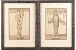 Унгер, Аллегорические фигуры Отказа и Земли, 1796 г., бумага, офорт, 16.9 x 11.2 см, 16.9 x 11.2 см...