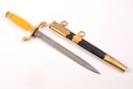dirk, Marine, total length 34.2 cm, blade length 21.5 cm, keyless, Nr. 004600, USSR, ~1944...