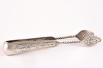 sugar tongs, silver, 84 standard, 19.85 g, engraving, 11.7 cm, by Alexey Murashkin, the end of the 1...