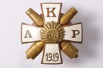 знак, Курземский артиллерийский полк, Латвия, 20е-30е годы 20го века, 40 x 39.5 мм, 18.70 г...