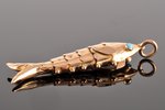 a pendant, Fish, gold, 56 standard, 4.40 g., the item's dimensions 5.2 cm, the beginning of the 20th...