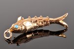 a pendant, Fish, gold, 56 standard, 4.40 g., the item's dimensions 5.2 cm, the beginning of the 20th...
