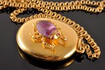 medallion with a chain, "Scarab", gold, 56 standart, (medallion) 19.80 g, (chain) 9.30 g., the item'...