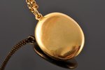 medaljons ar ķēdi, "Skarabejs", zelts, 56 prove, (medaljons) 19.80 g., (ķēde) 9.30 g., izstrādājuma...