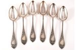 set of 6 soup spoons, silver, 6, 875 standart, the 20ties of 20th cent., (total) 414.55 g, Latvia, 2...