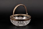 sugar-bowl, silver, crystal, 84 standart, 1908-1916, St. Petersburg, Russia, Ø 12.5 см, h (without h...
