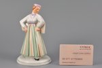 статуэтка, Девушка в народном костюме, фарфор, Рига (Латвия), фабрика Якоба Ессена, 1933-1935 г., 15...