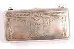 кошелёк, серебро, 84 проба, 122.25 г, штихельная резьба, 10.7 x 5.3 x 0.9 см, 1908-1916 г., Москва,...