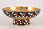 sugar-bowl, silver, 916 standart, gilding, cloisonne enamel, 1961, 135.55 g, Leningrad Jewelry Facto...