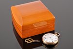 карманные часы, с футляром, "Spera", Швейцария, начало 20-го века, золото, эмаль, бриллианты, 18 K п...