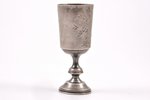 little glass, silver, 84 standard, 37.85 g, engraving, 8.7 cm, 1899-1908, Moscow, Russia...
