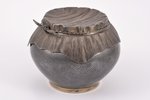 vessel, silver, "Pot", 84 standart, niello enamel, gilding, 1864, (total) 131.55 g, by Alexey Osipov...