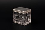 case, silver, crystal, 84 standard, 11.80 g, (lid), 5.1 x 3.7 x 4.7 cm, 1837, St. Petersburg, Russia...