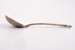 spoon, silver, 84 standard, 62.85 g, niello enamel, 18.8 cm, 1838-1862, Moscow, Russia...