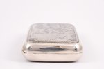cigarette case, silver, 84 standard, 146.80 g, engraving, niello enamel, 10.5 x 6.5 x 2 cm, 1883, Mo...