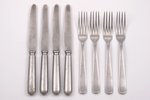 flatware set, 4 knifes and 4 forks, Third Reich, 23.5 / 20.2 cm, Germany, the 40ies of 20th cent....