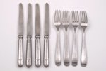 комплект столовых приборов, 4 ножа и 4 вилки, Третий Рейх, 23.5 / 20.2 см, Германия, 40-е годы 20го...