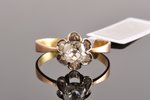 кольцо, золото, 56 проба, 1.87 г., размер кольца 17 3/4, бриллиант, ~0.55 кт, 1908-1916 г., Одесса,...