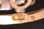 gredzens, zelts, 56 prove, 1.87 g., gredzena izmērs 17 3/4, briljants, ~0.55 ct, 1908-1916 g., Odess...