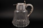 jug, silver, glass, 835 standard, h 25 cm, "Wilhelm Binder", the beginning of the 20th cent., Schwäb...