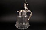 jug, silver, glass, 835 standard, h 25 cm, "Wilhelm Binder", the beginning of the 20th cent., Schwäb...