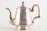 tējkanna (tējas uzlejumam), sudrabs, 84 prove, māksliniecisks gravējums, apzeltījums, 1899-1908 g.,...