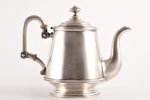 tējkanna (tējas uzlejumam), sudrabs, 84 prove, māksliniecisks gravējums, apzeltījums, 1899-1908 g.,...