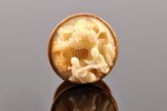 3 buttons, (in a case) East Asian motif, gold, ivory, (total) 5.80 g., the item's dimensions Ø 1.2 c...