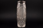 a vase, silver, crystal, 875 standard, h 29 cm, the 30ties of 20th cent., Latvia...