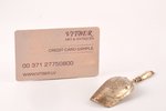 tea caddy spoon, silver, 84 standard, 8.10 g, engraving, gilding, 9.4 cm, the end of the 19th centur...