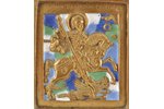 icon, Holy Great Martyr George, copper alloy, casting, 4-color enamel, Russia, the border of the 19t...