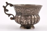 charka (little glass), silver, 27.40 g, Ø = 4.9 cm, h (with handle) = 4.1 cm, 1767, Russia...