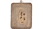икона, (в серебряном окладе) Черниговская икона Божией Матери, серебро, живопись на цинке, 84 проба,...