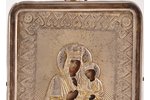 икона, (в серебряном окладе) Черниговская икона Божией Матери, серебро, живопись на цинке, 84 проба,...