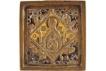 icon, Our Lady of the Sign with the symbols of Evangelists, copper alloy, 2-color enamel, Russia, Mo...