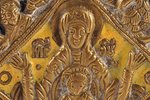 икона, Богородица Знамение с символами Евангелистов, медный сплав, 2-цветная эмаль, Российская импер...