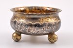 saltcellar, silver, 84 standard, 13.05 g, gilding, 3.65 x 3.65 x 2.15 cm, 1899-1905, Kostroma, Russi...