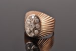 a ring, gold, 583 standard, 6.70 g., the size of the ring 18.75, diamonds, ~ 1.20 ct, the 80ies of 2...