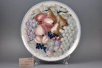 decorative wall dish, "Fruits" (hand-painted), porcelain, sculpture's work, handpainted by Aija Mūrn...