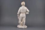statuete, Zēns ar strazdu būri, porcelāns, PSRS, DZ Dulevo, modeļa autors - Asta Bržezickaja, 1954 g...