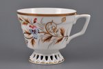 tea pair, hand painted, porcelain, M.S. Kuznetsov manufactory, Riga (Latvia), 1872-1887, Ø (plate) 1...