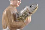 figurine, the Baikal Fisherman, porcelain, USSR, Khaitinsk Porcelain Plant, 1954-1957, 22.5 cm, firs...