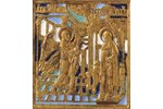 icon with foldable side flaps, Great Feasts, copper alloy, 4-color enamel, Russia, the end of the 19...