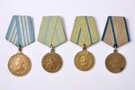 set of awards, The Medal of Nakhimov, № 9719; For defence of Sevastopol, For defence of Odessa, For...