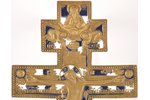 cross, The Crucifixion of Christ, bronze, 2-color enamel, Russia, the 19th cent., 36.6 x 18.7 x 0.5...