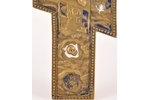 крест, Распятие Христово, бронза, 2-цветная эмаль, Российская империя, 19-й век, 36.6 x 18.7 x 0.5 с...