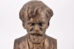 krūšutēls, Teodors Zaļkalns, bronza, 21.5 x 12 x 9.2 cm, svars 4100 g., Latvija, autordarbs, Jānis B...